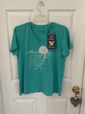 Life is Good Women s Crusher-Lite Dock Dog Landscape Size Med, NWT