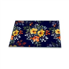 Herdabdeckplatte Ceran 1 Teilig 80x52 Blumen Gelb Abdeckung Glas Spritzschutz