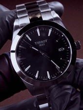 Tissot Gentleman T127.410.11.051.00 Mens Quartz Watch Black Dial Stainless Steel