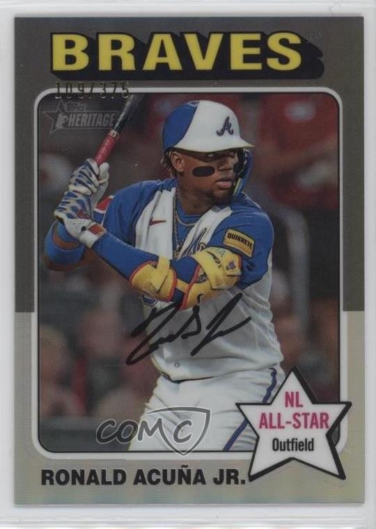 2024 Topps Heritage Chrome Silver Refractor /375 Ronald Acuna Jr Acuña #321 1d96