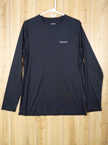BALEAF Sun Protection Shirt Mens Large SPF UPF 50+ Long Sleeve Rash Guard Black - Picture 2 of 10