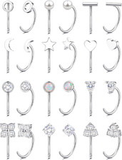 12 Pair Hypoallergenic Huggie Half Hoop Earrings Set for Women Small Backless E
