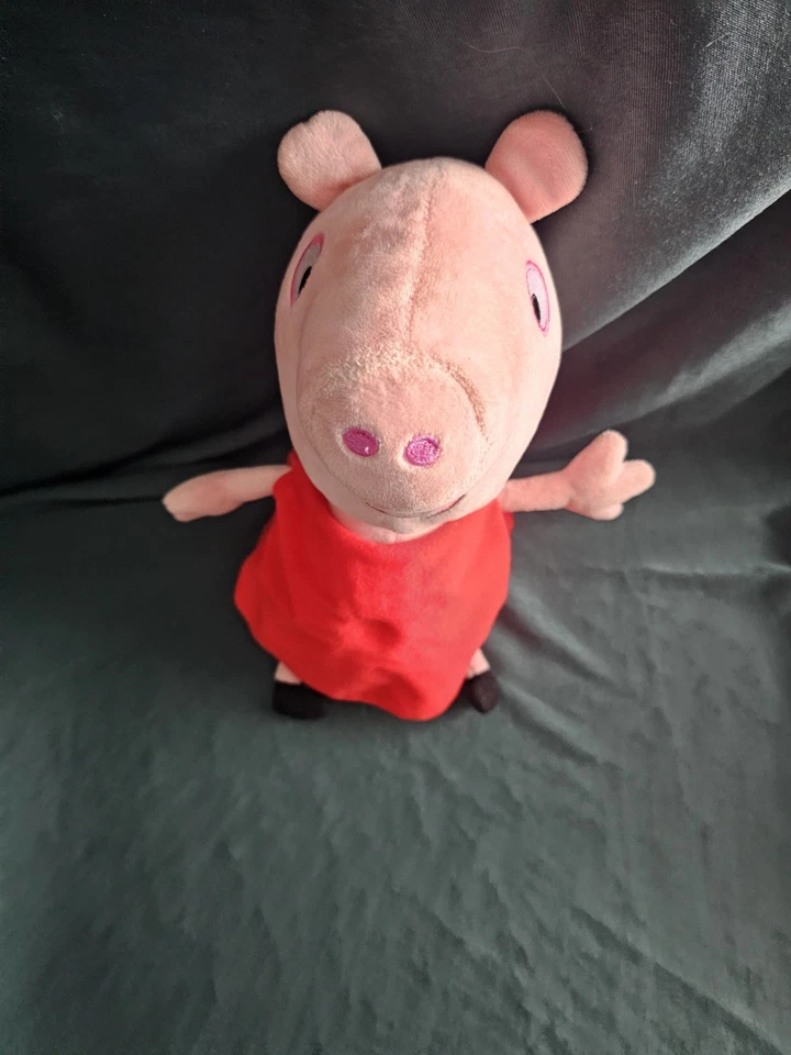 Peppa Pig Classic Hug N' Oink Plush Stuffed Animal Red Dress Toy Makes Sounds - Image 3 of 4