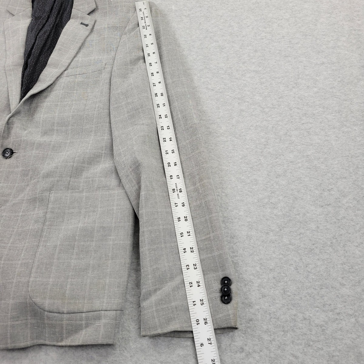 Burton Menswear Blazer Mens 42L Gray Plaid Pockets Suit Jacket