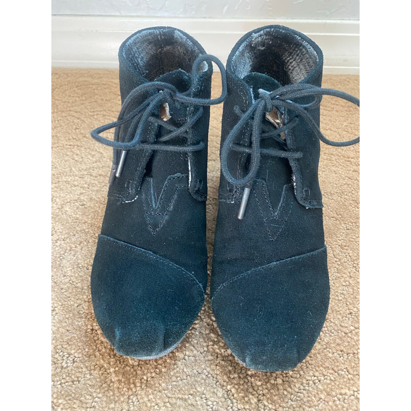 Suede Toms Lace Up Wedges TOMS Desert Wedges Women's Size Ankle