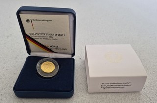 20 Euro Gold 2025 LUCHS Etui Zertifikat Prägestätte J