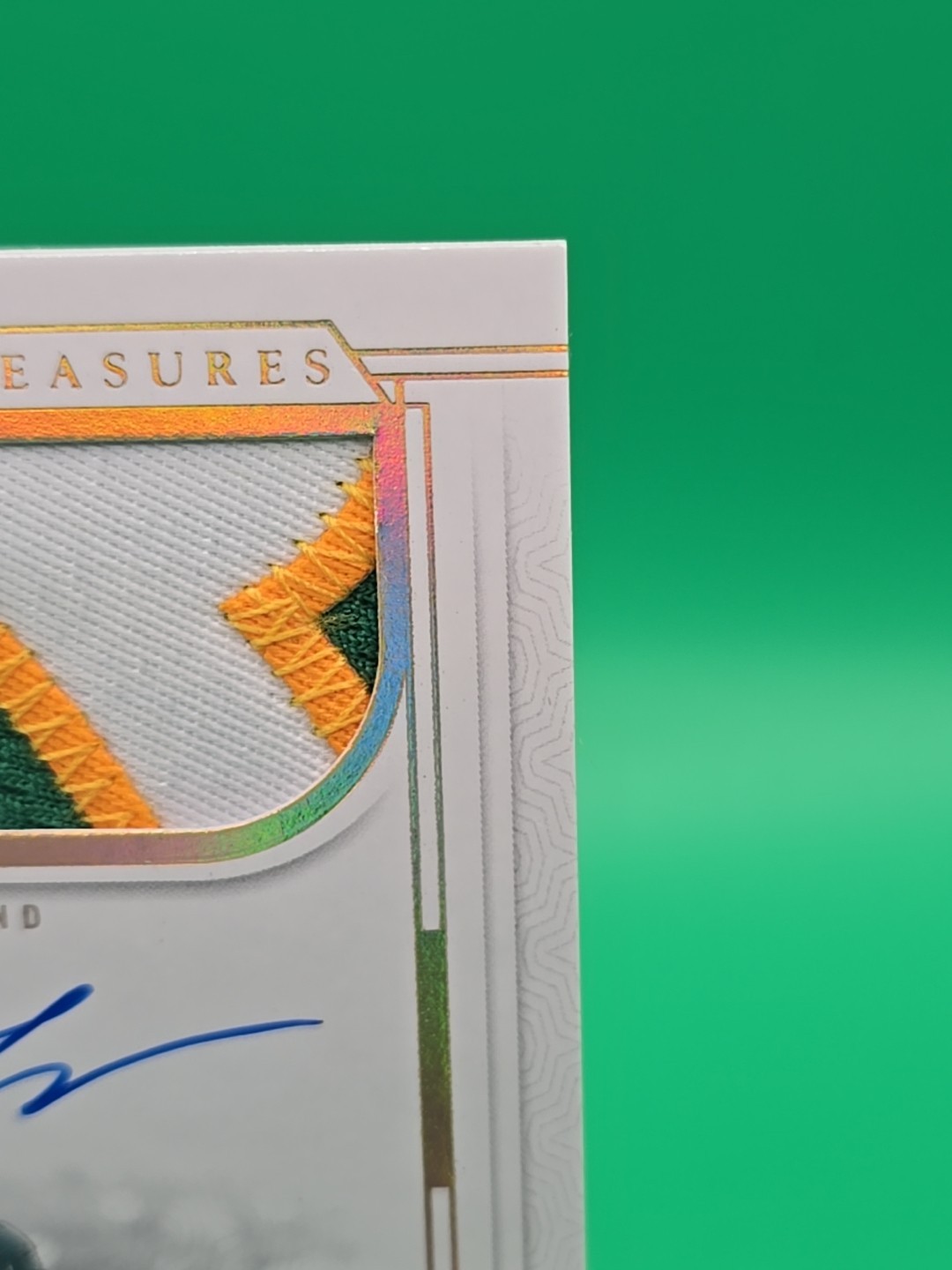 Tommy White 2025 Panini National Treasures Baseball Triple Patch Auto #7/10 A’s view 7