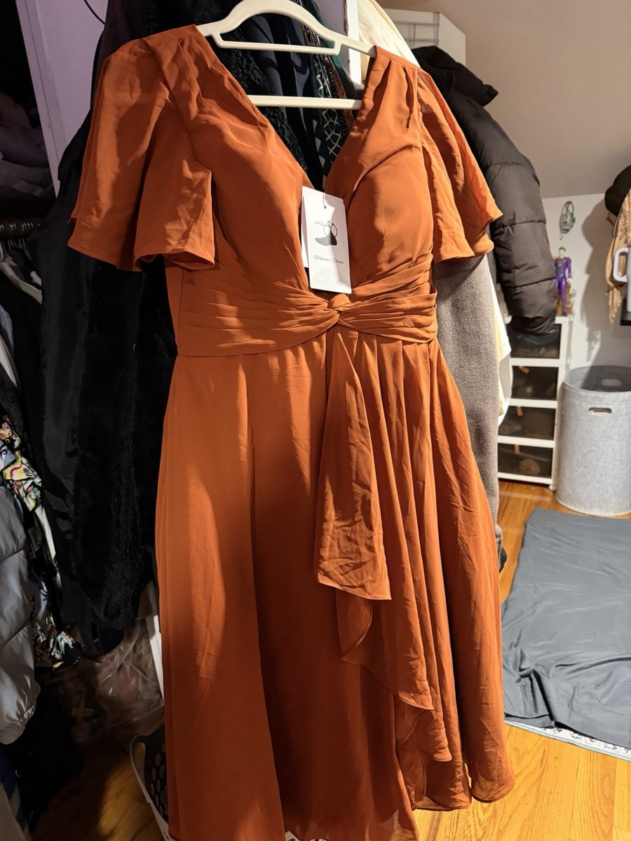 rust bridesmaid dress with sleeves White Chiffon Strapless Slit Gown by Ladivine CD355W – ABC Fashion