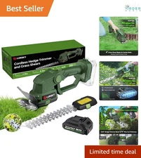 Cordless Hedge Trimmer and Grass Shears Battery-Powered 2-in-1 Garden Tool