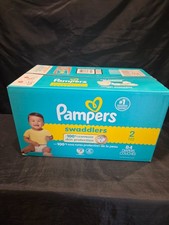 Pampers Swaddlers Size 2 Diapers 84 Baby Diapers 12-18lbs 100 Leakproof Case