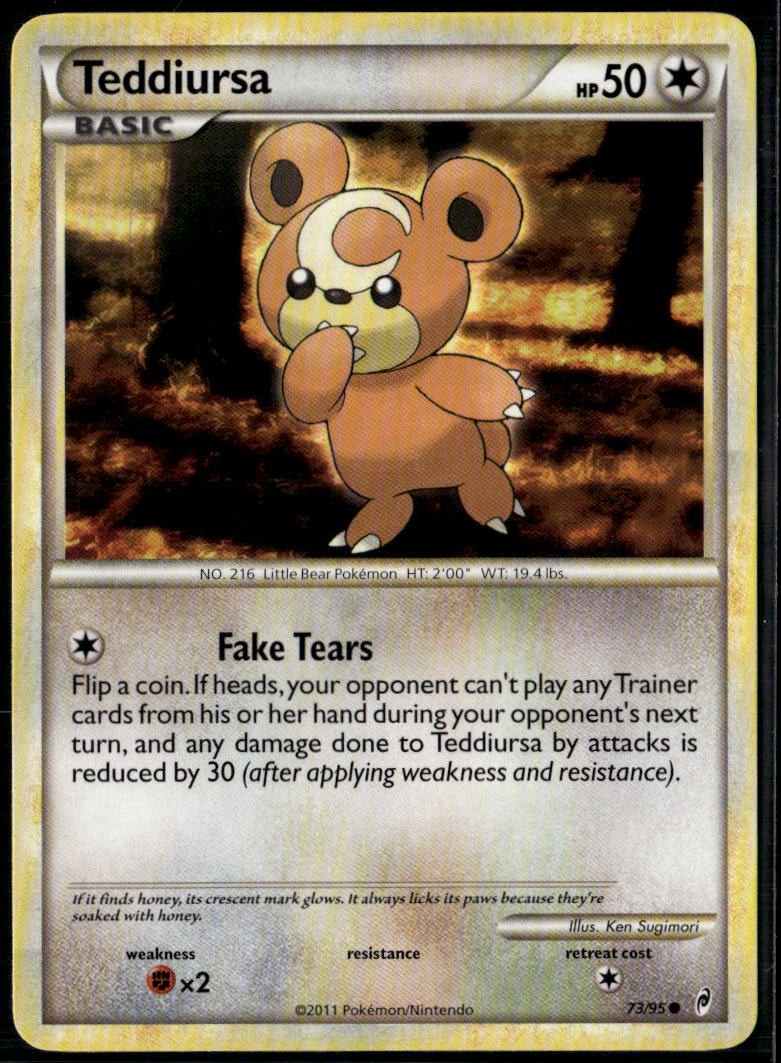 Teddiursa 73/95 Common Call of Legends LP Pokemon Card