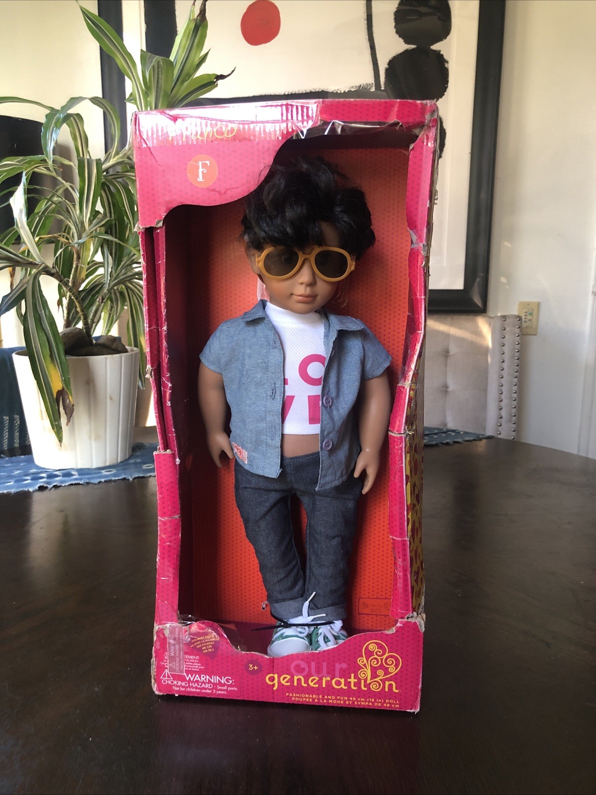Our Generation Franco Doll Boy 18" Toy with Sunglasses Hat Clothes, Damaged Box
