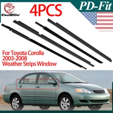 4Pcs For Toyota Corolla 2003-2008 Weather Strips Window Moulding Trim Seal Belt
