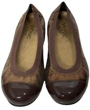 Vionic Orthaheel Allora Woman  s Size 6 Ballet Flat Bronze Lizard Metallic Shoe