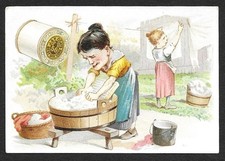 Victorian Trading Card - Coats - "Women Washing" (3Y7)