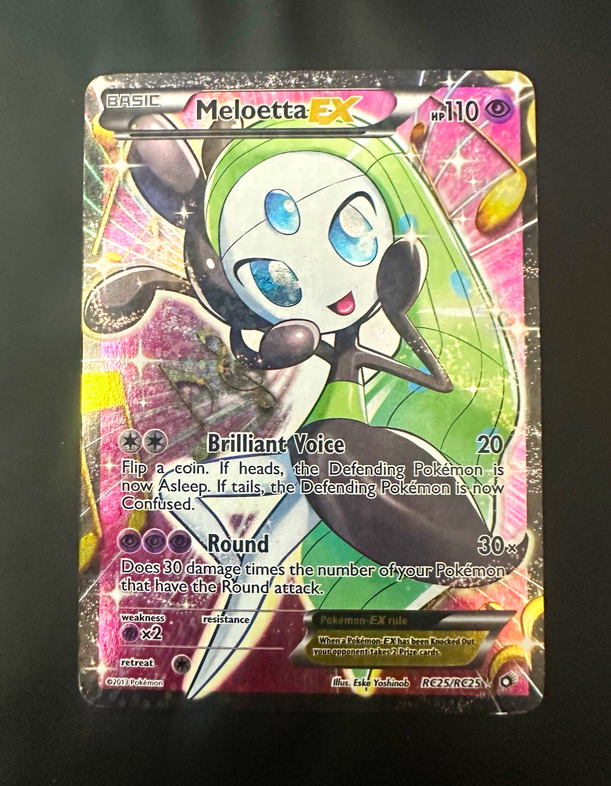 Pokémon TCG Meloetta EX 2013 Full Art Holo Legendary Treasures RC25/RC25