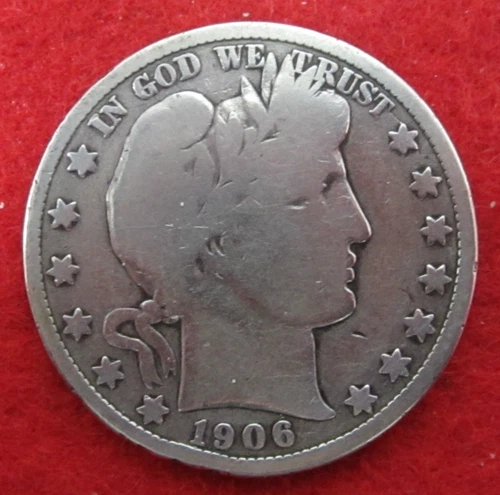 1906 D Denver Barber Silver Half Dollar - Actual Coin M2