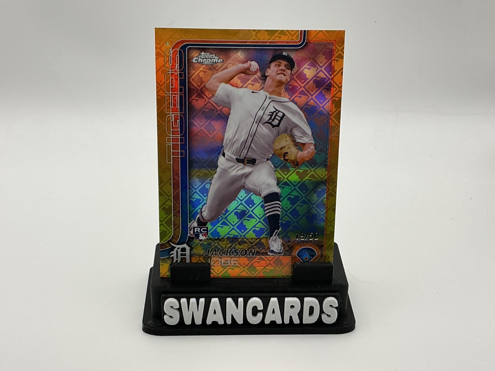 2025 Topps Chrome Logofractor Jackson Jobe #249 Gold Refractor 19/50 RC Tigers🔥