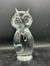 Murano Glass Owl Licio Zanetti SIGNED 7.5"