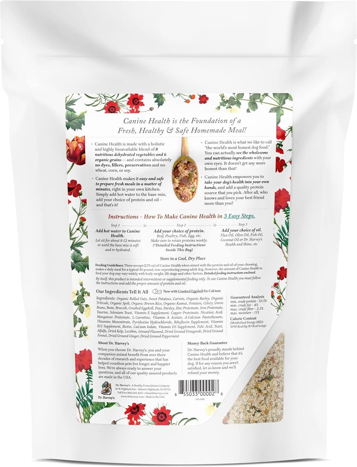 Dog Food Human Grade Dehydrated Base Mix for Dogs Organic Whole Grains 5 Pounds