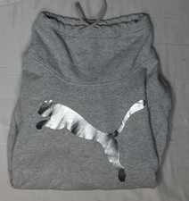 PUMA WOMENS US L GRAY HEATHER TERRY TUNNEL NECK SWEATSHIRT PULLOVER COTTON 2018
