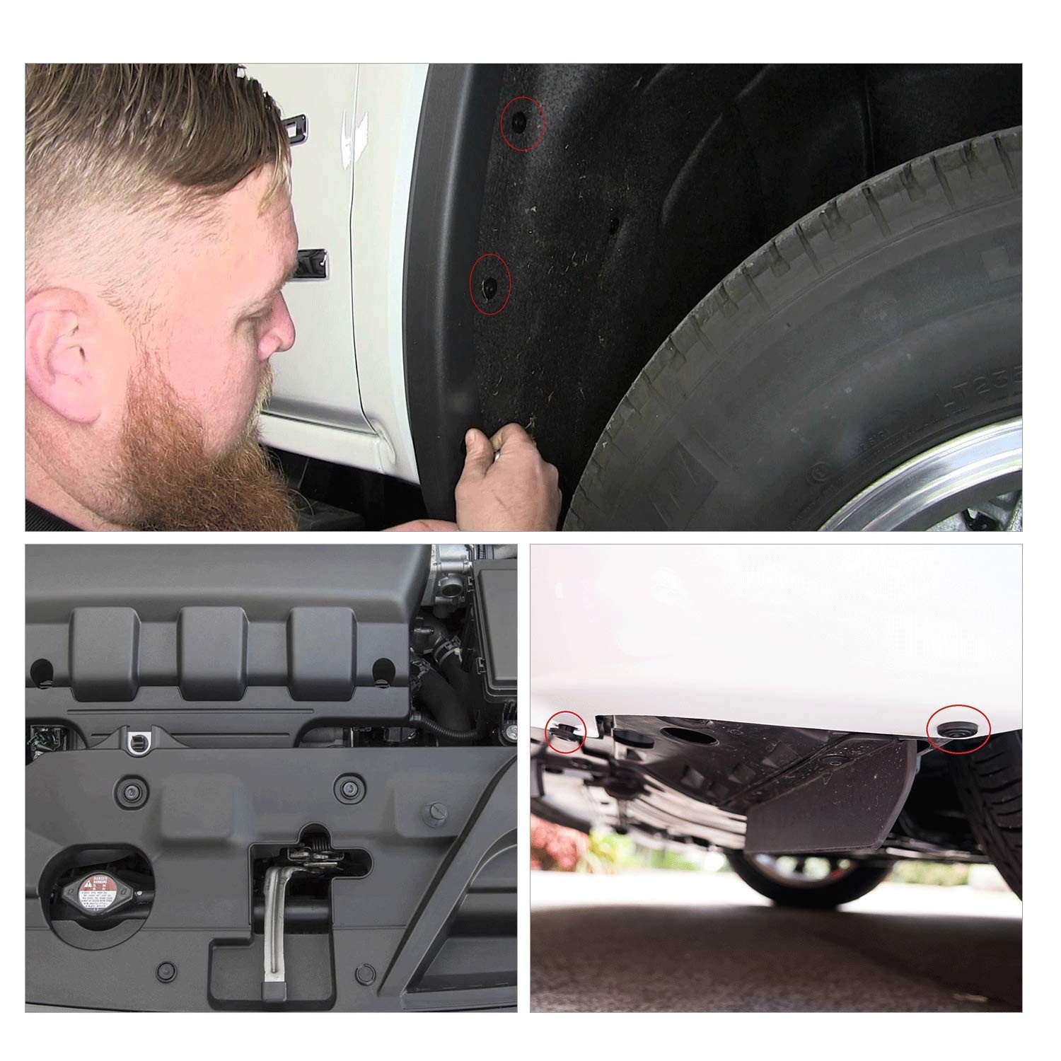 GOOACC Engine Under Cover Push-Type 40 Pcs Clips, 40Pcs Clips 