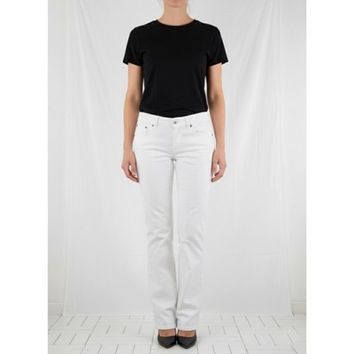 Mauro Grifoni Jeans Women White S Bootcut Flare Cotton Buttons Low Waist