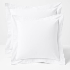 2 Pack Euro Pillow Shams 26X26   600 Thread Count 100 Organic Cotton White Squa