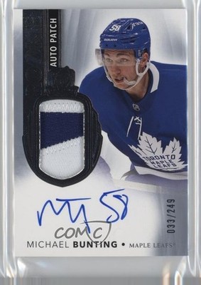 2021-22 Upper Deck The Cup Rookie 33/249 Michael Bunting #139 Patch Auto 2oh