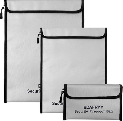 3 Pcs Fireproof Waterproof Money Important Document Bag(2000?),Fire Proof Bag fo