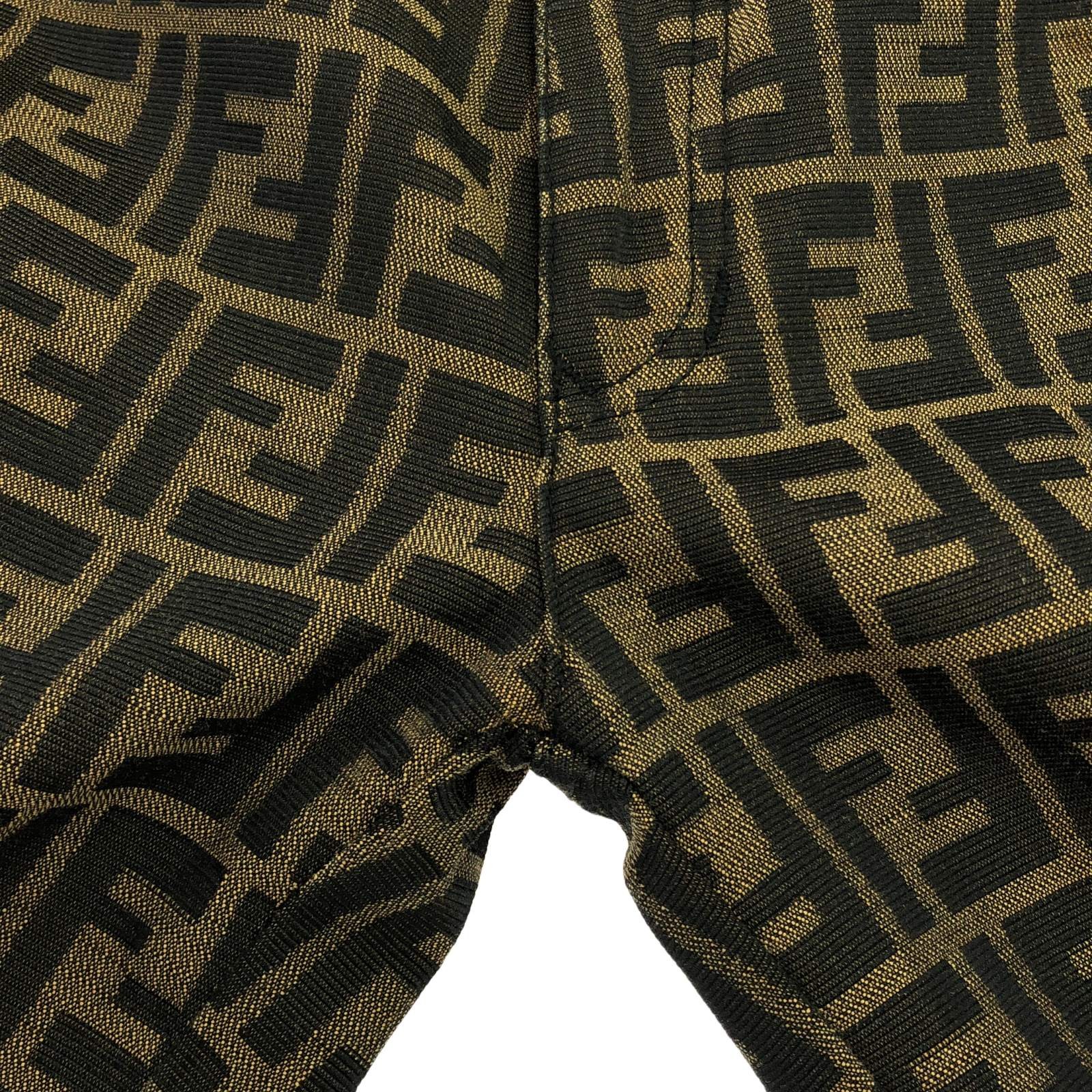 FENDI FF logo pattern Pants polyester Brown Used … - image 9