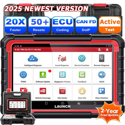 LAUNCH X431 PRO ELITE Car Diagnostic Tool All System Car OBD2 Scanner ECU Coding