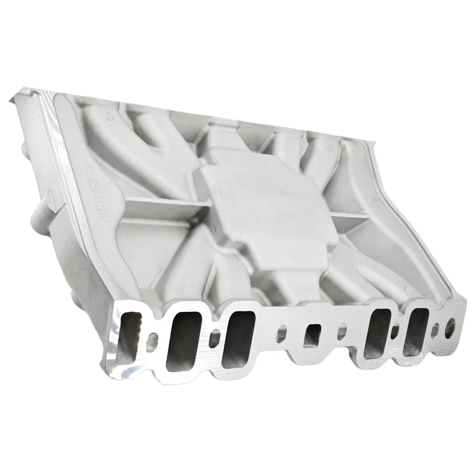 Colector de admisión plano único de baja elevación para Oldsmobile 400 425 455 modelo V8 plateado Foto 4 de 4