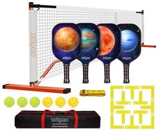 Zdgao Portable Pickleball Net with 4 Paddles Set for Indoor Outdoor Orange