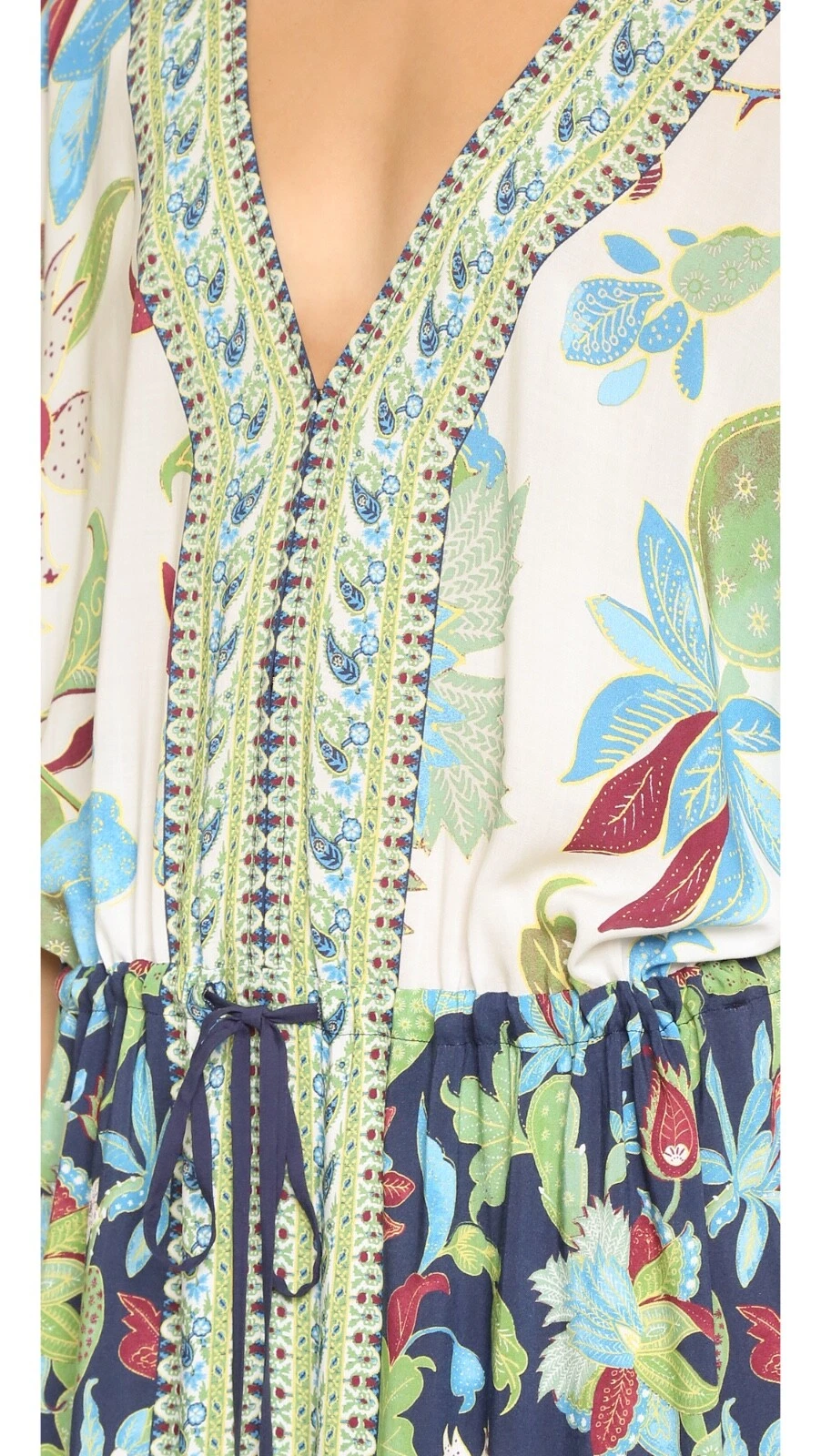 Abito Tory Burch Wisteria Rayon Coverup Caftano Maxi XS S