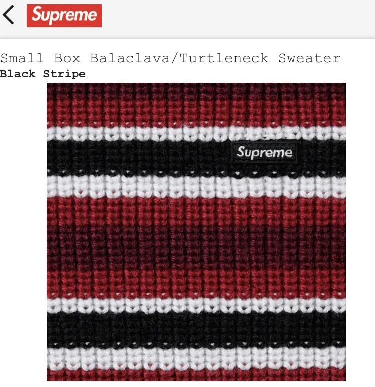 SUPREME® Small Box balaclava/turtleneck Sweater