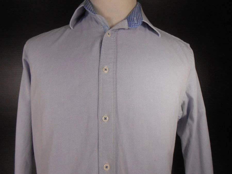Beautiful Men's 16 32/33 English Laundry Blue Long Sleeve Button Shirt - Satin - Image 2 of 4