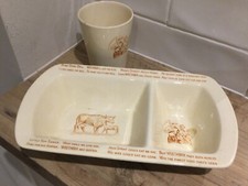 Rare Original Vintage Weetabix Double Bowl & Mug Set 1930s