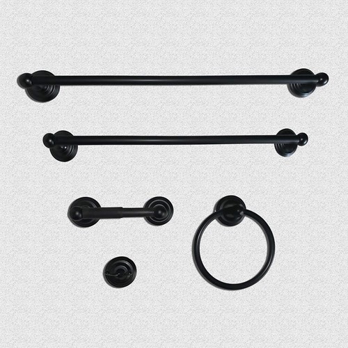 5 pcs Bathroom Accessory Set Heavy Duty Hook Toilet Paper Holder Towel Ring Bar - Picture 48 of 53