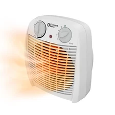 Comfort Zone Portable Fan-Forced Indoor Space Heater with Tip-Over Switch, White