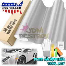 Premium Silver Brushed Aluminum Steel Vinyl Wrap Sticker Decal Film Air Release