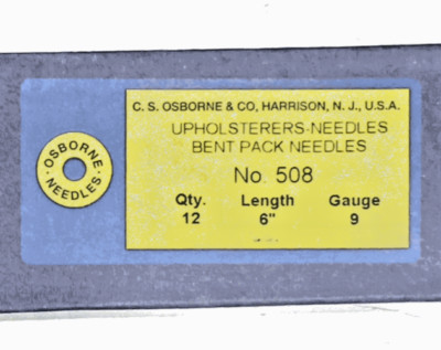 (12) Osborne 508-6  6'' Bent Pack Needles Curved Diamond Point, 12 gauge (15560)