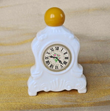 Vintage AVON Milk Glass Mantle Clock Perfume Bottle (Empty)