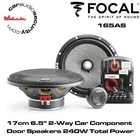 Focal 165AS 17cm 6.5" 2-Way Car Component Door Speakers 240W Total Power