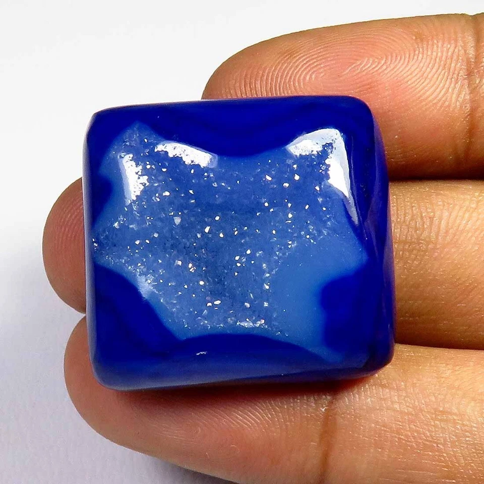 Натуральный оконный драгоценный камень друзы агат 26x24 мм подушка жеода оникс кабошон OD-1122 - Изображение 3 из 4