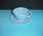 Hazel Atlas Moderntone Platonite Pastel Light Blue Cup and Saucer Depression