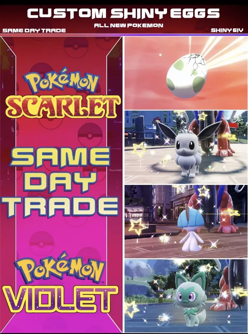 Shiny/Non-shiny Eevee 6IV - Pokémon Scarlet/Violet (100% Legal)