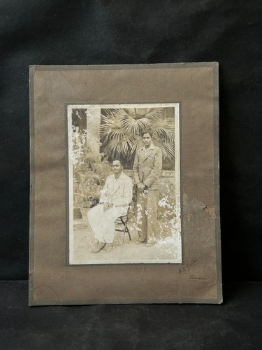 RARE OLD VINTAGE BLACK & WHITE SOUTH INDIAN GANTALMAN AND RICHMAN PHOTOGRAPH - Picture 2 of 8