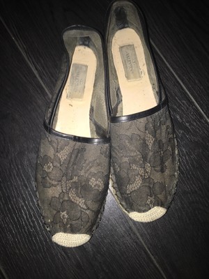 black lace espadrilles