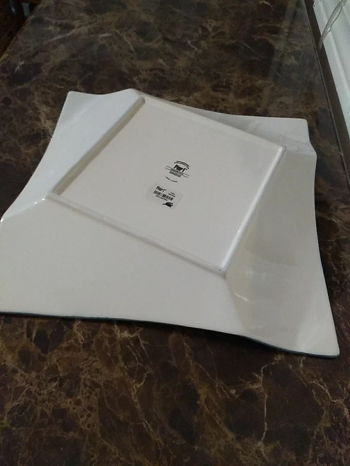 Pier 1 DIAMOND FOLD BLUE Square Serving Platter  - Image 4 of 4